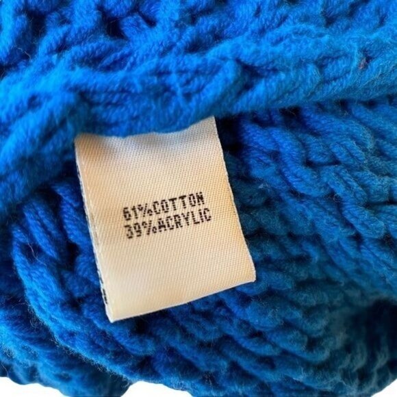 Kenneth Cole New York Blue Chunky Knit Sweater Cardigan Size S - Picture 8 of 11